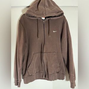 Nike: The Athletic Dept. Brown Men’s Zip Up Hoodie; Size L   minimal arm stains
